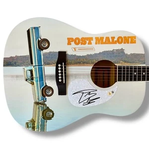 Post Malone Signed Guitar Graphics Beckett COA F-1 Trillion I Had Some Help - Picture 1 of 3