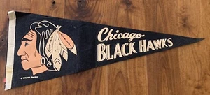 Vintage Chicago Blackhawks Full Size Felt Pennant NHL - Picture 1 of 5