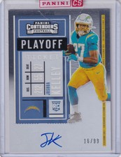 Joshua Kelley 2020 Panini Contenders Playoff Ticket Rc On Card Auto (16/99)