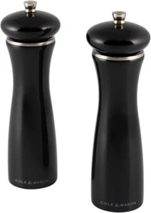Cole & Mason Salt & Pepper Mill Precision Sherwood Black 200mm Gift Set - Picture 1 of 7