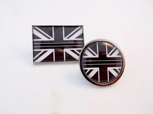 Nero Union Jack Commemorazione Lutto Sottile Linea UK GB Bavero Spilla Badge Tie - Picture 1 of 25