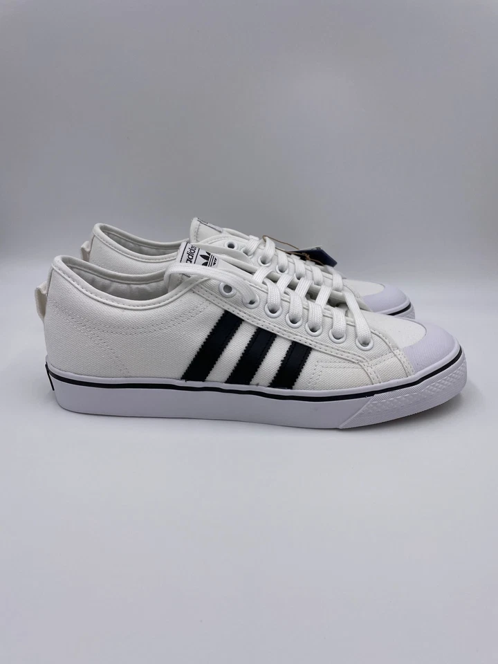 Adidas Nizza Cloud White Core Black Canvas Sneakers Mens CQ2333 New - Image 1 of 4