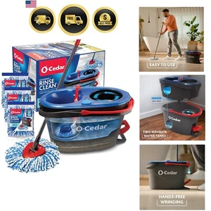 Microfiber Spin Mop Bucket System with Refills for Hardwood Tile Floors - Picture 1 of 22