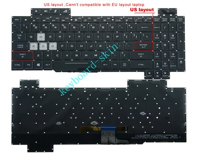 Nuevo para Asus ROG Strix Scar II GL704GM-DH74 GL704GV-DS74 EE. UU. Teclado Retroiluminado Foto 1 de 4