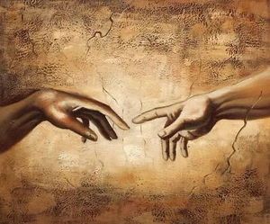 Creación, pintura al óleo sobre lienzo pintada a mano 20x24 - Imagen 1 de 5