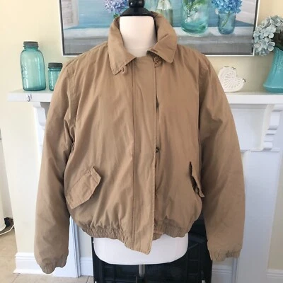 Jaqueta bombardeiro feminina TIMBERLAND acolchoada bronzeada tamanho 14 bolsos com zíper trabalho tarefa - Imagem 1 de 4