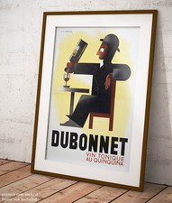 ???? Poster A.M. Cassandre Dubonnet Manifesto Vintage Stampa Fine Art di Pregio ????