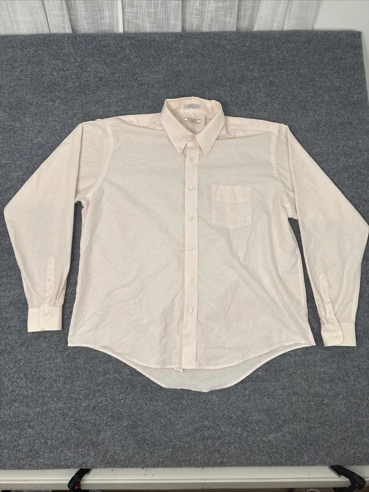 Camisa de vestir vintage Munsingwear rosa para hombre cuello Oxford 17,5 34/35 Foto 1 de 4