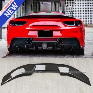 Fits Ferrari 488 2016-2018 Real Carbon Fiber Car Rear Spoiler Lip Wing Bodykits - Picture 1 of 13
