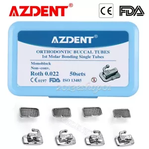 50 juegos AZDENT ortodoncia dental Sgl tubo bucal Roth.022 1er molar no conv - Imagen 1 de 14