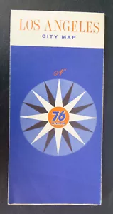 1963 Los Angeles street road map Union 76 oil gas California - Picture 1 of 4