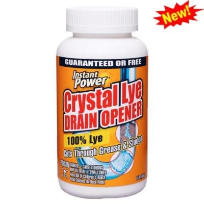 Lye Drain Opener Crystals 16oz Clears Clogs Soap Scum Grease Septic Safe New - Image 1 of 4