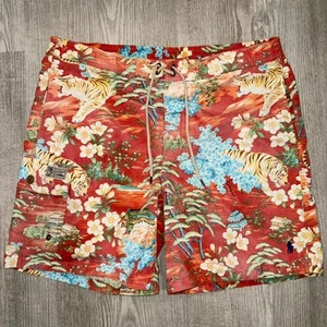 Polo Ralph Lauren Hawaii Japan Tiger Floral Swim Trunks Swimming Shorts Rare M - Bild 1 von 6