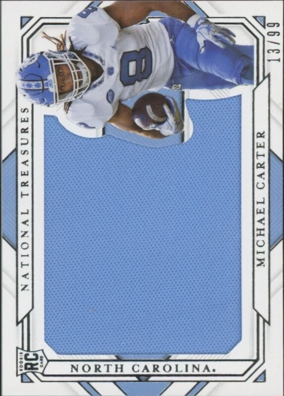 2021 PANINI NATIONAL TREASURES MICHAEL CARTER RS21 MT JERSEY 13/99 TAR HEELS - Image 1 of 2