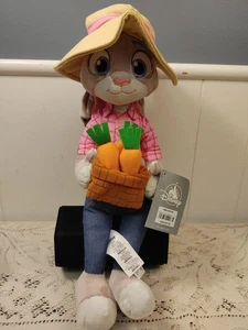 Zootopia Disney Store Plush Judy Hopps Bunny Rabbit Stuffed Farmer Carrots 16" - Picture 1 of 8