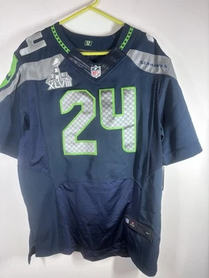 Camiseta deportiva Nike OnField Seattle Seahawks Marshawn Lynch cosida SuperBowl XLIX NUEVA CON ETIQUETAS Foto 1 de 4