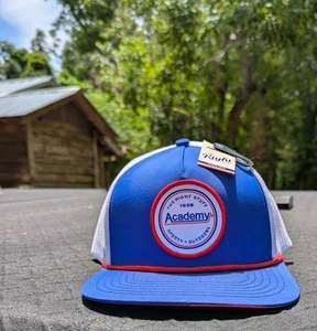 Academy.,Sports, Outdoors Patch Red ,White And Blue Fishing Ball Cap Trucker Hat - Picture 1 of 5