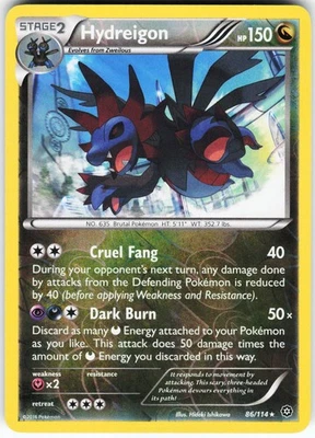 Hydreigon 86/114 Pokemon XY - Steam Siege Reverse Holo Holo Rare NM - Image 1 of 2