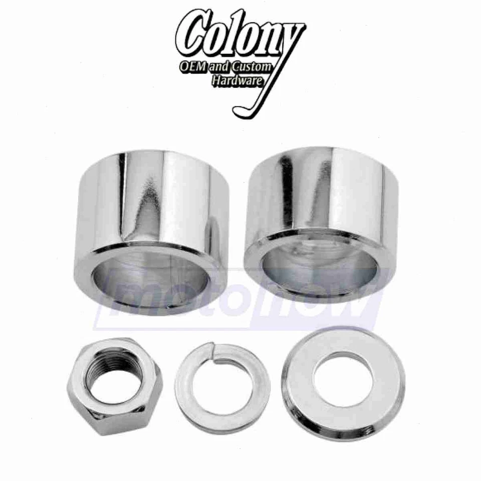 Colony Front Axle Spacer and Nut Kit for 2000-2007 Harley Davidson FLHR al Foto 1 de 4