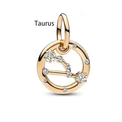 Collar Pulsera Pandor Ajuste Dije Colgante Zodiaco Tauro Plata de Ley 925 Foto 1 de 4