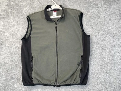 Vintage Helly Hansen Vest Mens Large Green Black Fleece Full Zip Made USA 90s - Image 1 of 4