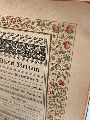 ANTIQUE FRENCH Missel Romain No. 266 1893 GFJ BOUVRY with gold details - Image 1 of 4