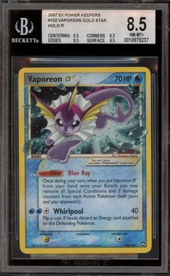 Pokemon Vaporeon Gold Star EX Power Keepers Holo Ultra Rare #102 BGS 8.5 - Image 1 of 2