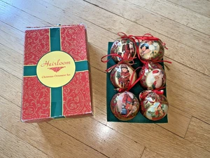 Juego de 6 adornos decoupage navideños vintage de Heirloom - Imagen 1 de 8