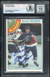 Carta Mike Bossy firmata 1978-79 Topps Rookie #115 NY Islanders BAS Slabbed Auto - Foto 1 di 2