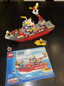 Lego 7207 City Fire Fire Boat Ship Retired 100% Complete With Manual