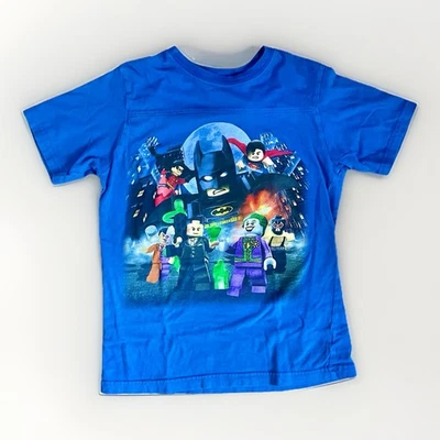 Vintage y2k Lego Batman joker dc comics promo t shirt youth boys medium blue - Image 1 of 4