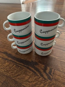 Grün Rot Weiß Cappuccinotasse 6er Set - Bild 1 von 5