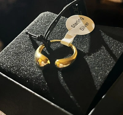 Anillo abierto de oro de plata de ley Rachel Zoe lágrima nuevo con etiquetas talla 6 Foto 1 de 2