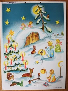 alter Adventskalender, 50er Jahre, signiert HS, Robert Höhn, Schweiz,Rarität - Bild 1 von 2