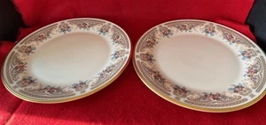 Set of 2 Lenox Versailles 10-3/4" Dinner Plates Floral Pattern With Gold Trim - Picture 1 of 6
