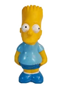 Vintage The Simpsons BART SIMPSON 7" Vinyl Coin Bank Blue Shirt 1990 - Picture 1 of 9
