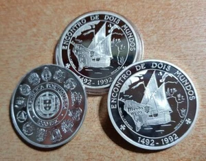 PORTUGAL 1 MONEDA 1000 ESCUDOS AG 1991 SERIE IBEROAMERICANA ENCUENTRO DOS MUNDOS - Bild 1 von 2