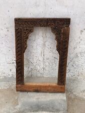 Antique Handcrafted Wooden Floral Carved Traditional Wall Hanging Jharokha Frame