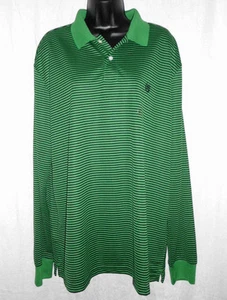 Chaps Polo Shirt NWT Stripe Long Sleeve Polyester Button Placket Collar Casual - Picture 1 of 24