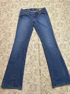 Seven7 Classic Flare Leg Womens Jeans Designer Blue Sz. 27 Ladies Casual Pants - Picture 1 of 12