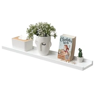 Floating Shelf White Oak Wood Wall Shelves 36 Inch upgrade Width 6" Display Pi - Picture 1 of 7