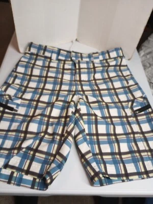 Pantalones Cortos de Natación Exofficio para Hombres Talla 32 Azul Bolsillos con Cremallera a Cuadros Foto 1 de 4