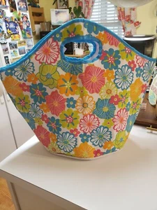 Tropical Fantasy DennisEast Neon Vintage-looking Zippable Insulated Bag Tote NEW - Picture 1 of 5