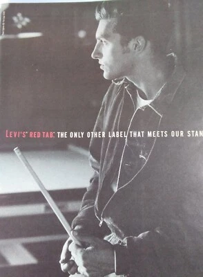 Levi's Red Tab 印花广告原版复古 1988 年美国 GAP 牛仔台球泳池  — 第 1/4 张图片