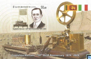 Sri Lanka Stamps 2024, Guglielmo Marconi, Italy, Radio, SLBC, Flags, MS - Picture 1 of 1