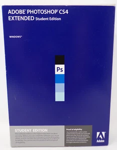 Adobe Photoshop CS4 Extended Student Edition Windows With Serial Number - Picture 1 of 12