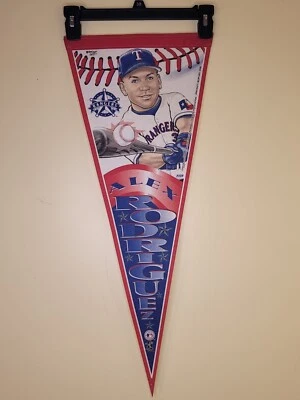 Banderín fotográfico vintage de Alex Rodríguez MLB Texas Rangers Foto 1 de 4