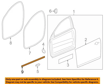 Buick GM OEM puerta delantera-restripa de clima inferior tira sello derecha 13347305 Foto 1 de 2