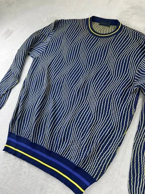 Suéter De Colección ISTANTE by Versace Tejido Líneas Geométricas Para Hombre Talla IT 46 US S Foto 1 de 4