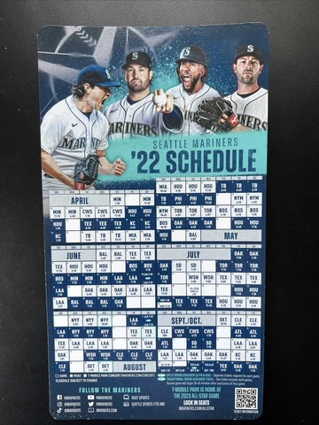 Seattle Mariners MLB 2022 Season Schedule Fridge Magnet Stadium Giveaway SGA Cover